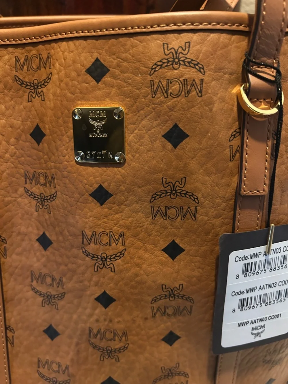 Authentic Designer MCM Vissetos Shopper Tote Bag